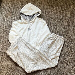 Leopard Print Lounge Pants and a matching hoodie perfect for a comfortable day